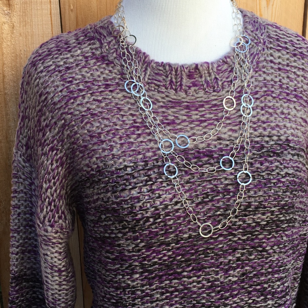 🔴 Purple & Gray Sweater